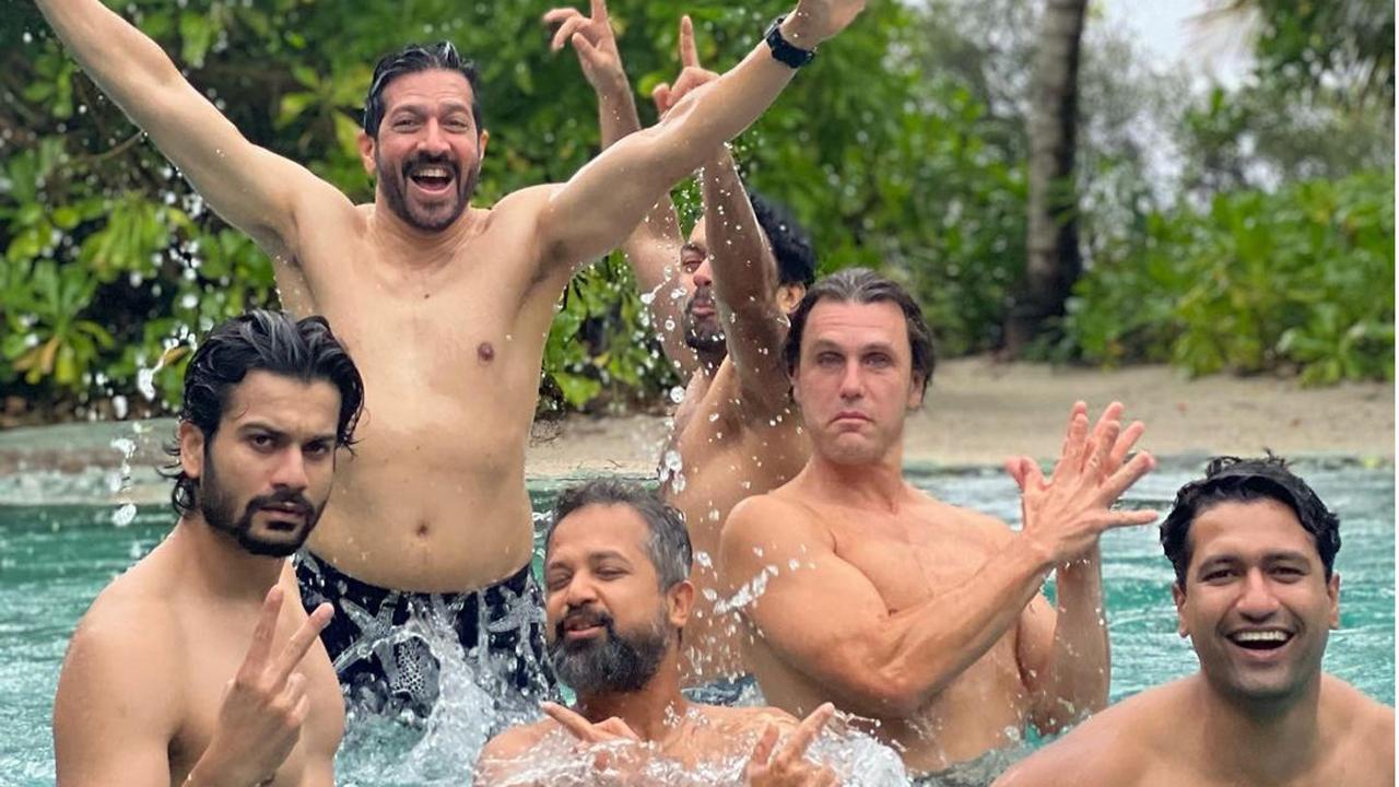 While Katrina Kaif has been dropping some fun pictures with her favourite girls, from her 39th birthday celebrations in the Maldives, husband Vicky Kaushal has shared pool pictures with the boys on Sunday. Read full story here
